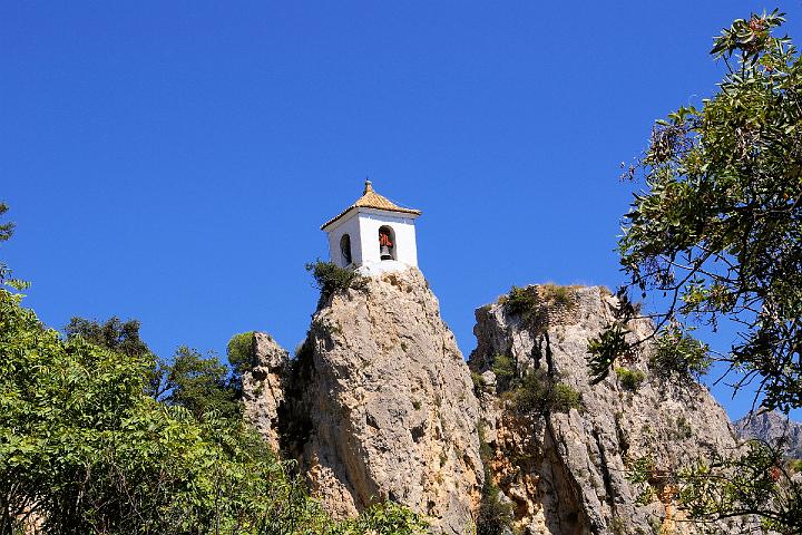 IMGP0247.JPG - Bell tower of 'Penon de la Alcala' at Guadalest. The bell chimes and resonates around the surrounding mountains. 